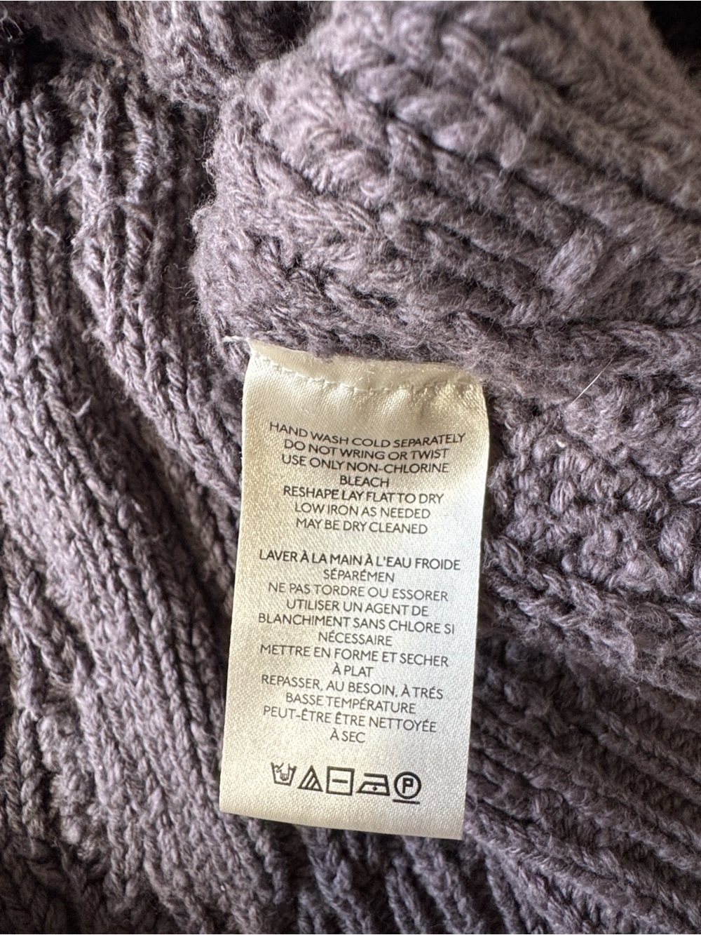 Free People womens M Medium grey oversized ilsa cable knit cotton sweater EUC - Picture 4 of 6